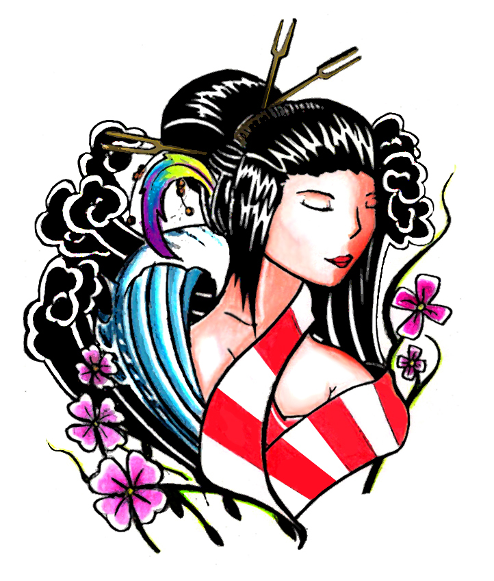 Geisha Tattoo Stencil | Tattoobite.com