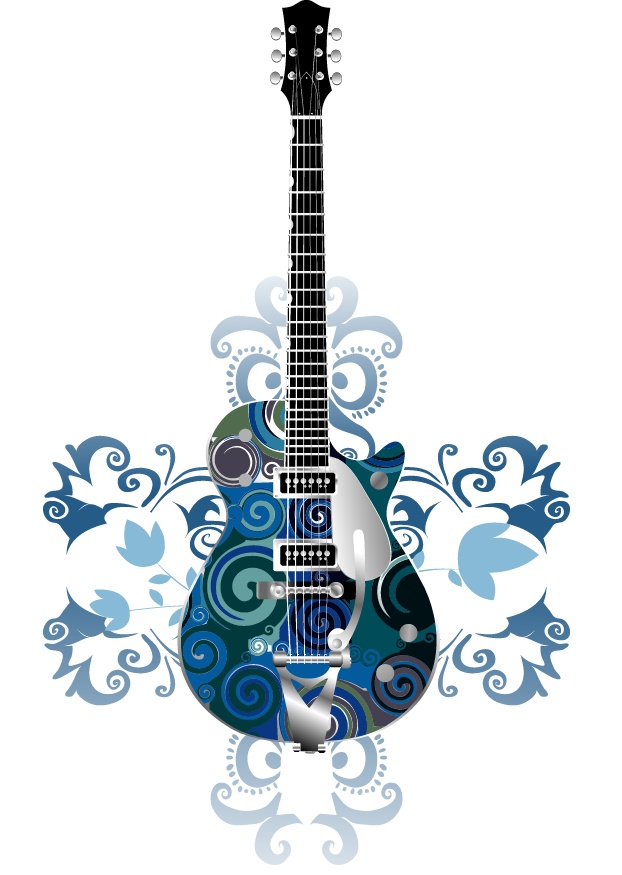 Blue guitar vector art | Art | Pinterest