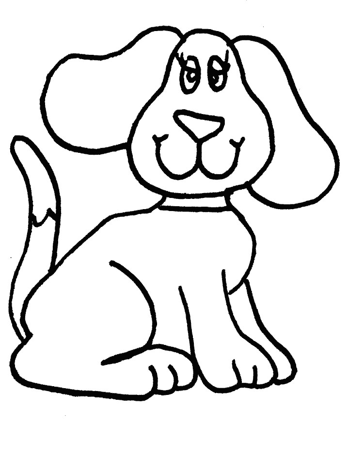 A Simple Dog Coloring Page |Dog coloring pages Kids Coloring Day