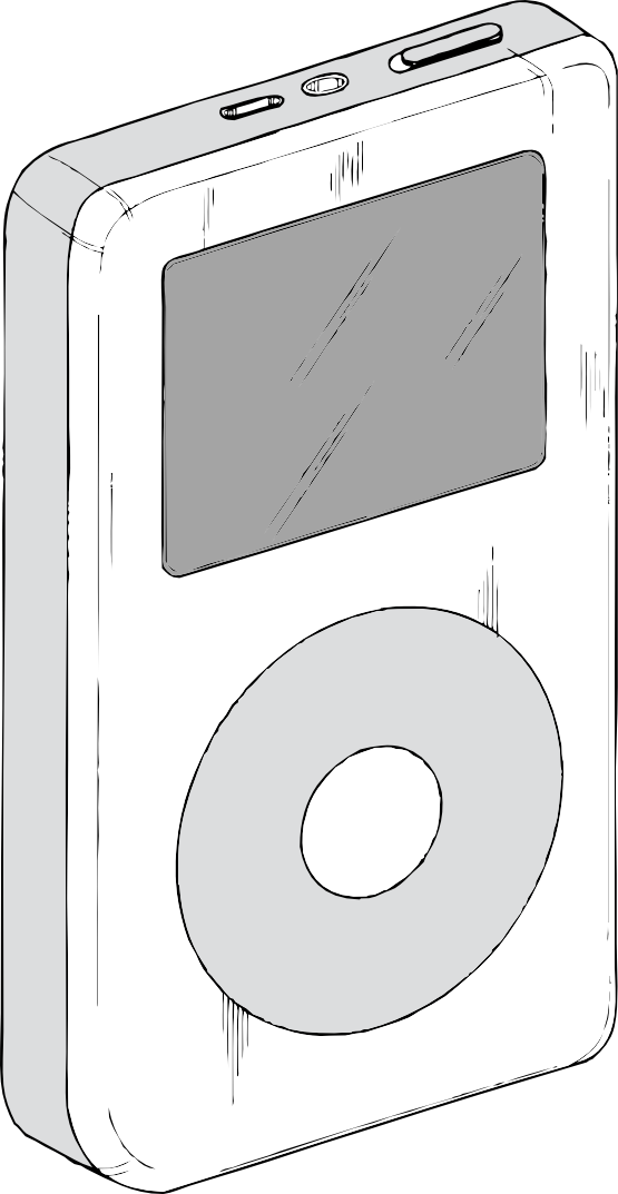 Ipod Black White Line Art Scalable Vector Graphics SVG Inkscape ...
