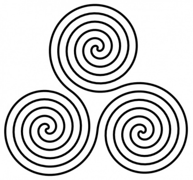 Triple Spiral Symbol clip art Vector | Free Download