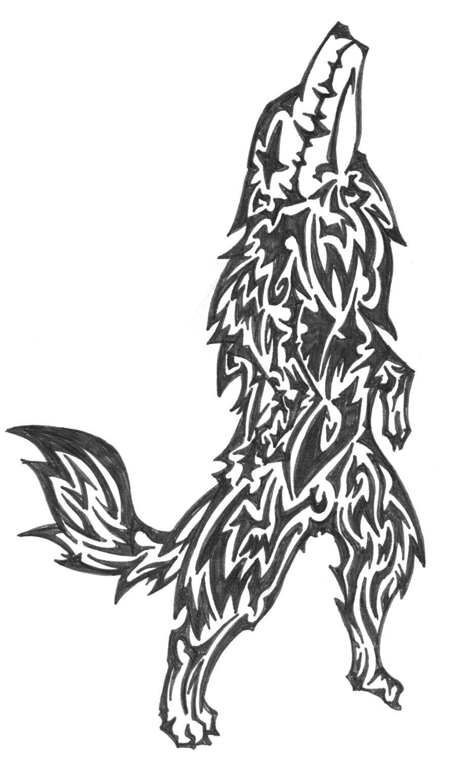 Wolf tattoo design black and white Wolf tattoo design, art, flash ...