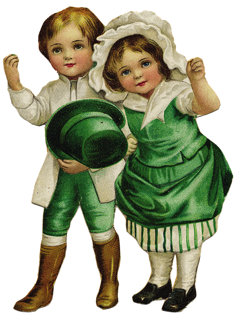 Free Graphic St. Patrick's Day Vintage Children - The Cottage Market