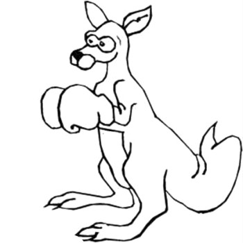 Cute Boxing Kangaroo Coloring For Kids - Boxing Day Coloring Pages ...
