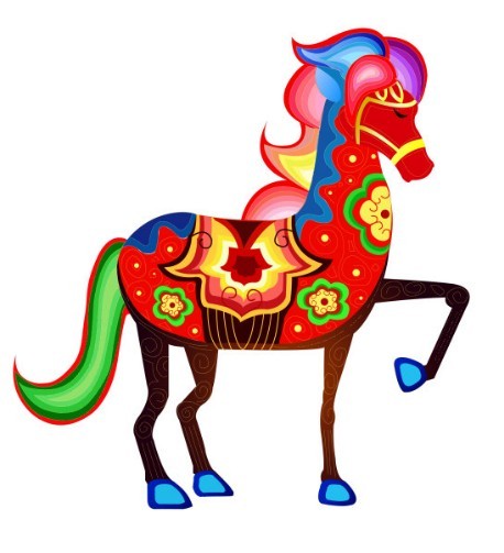 Free Colorful Horse Illustration Vector » TitanUI