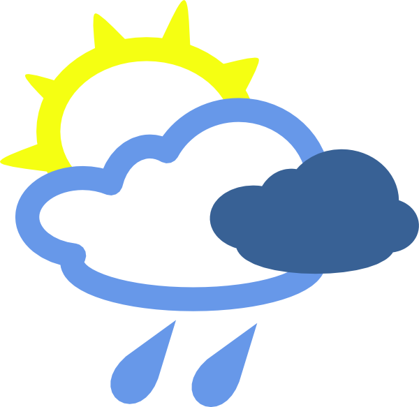 Sun And Rain Weather Symbols clip art - vector clip art online ...