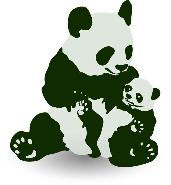 Panda Bear With Panda Baby clip art - vector clip art online ...