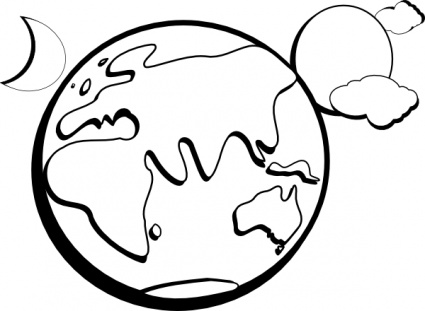 Earth Moon Sun Outline clip art vector, free vector graphics ...