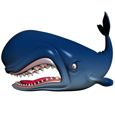 Monstro Cartoon Whale Rigged 3D Model animated rigged .max .obj ...