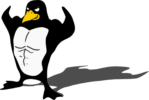 Muscular Penguin clip art - vector clip art online, royalty free ...