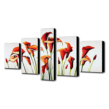 Beautiful flowers Oil Painting - Set of 5 - Free Shipping ...