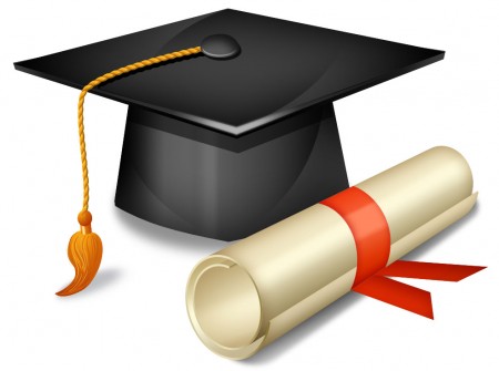 Graduation Cap and Diploma Icon Design