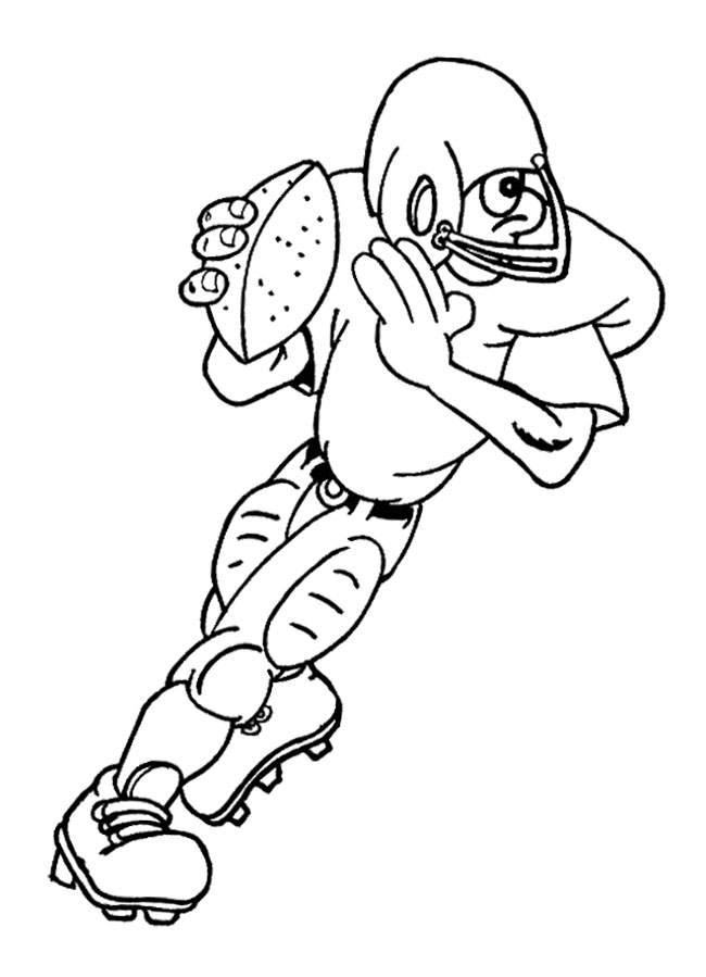 American Football Coloring Pages : Player Football Running With ...
