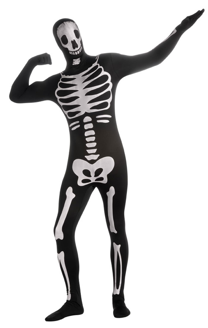 Mens 2nd Skin Skeleton Adult Costume - Halloween Costumes