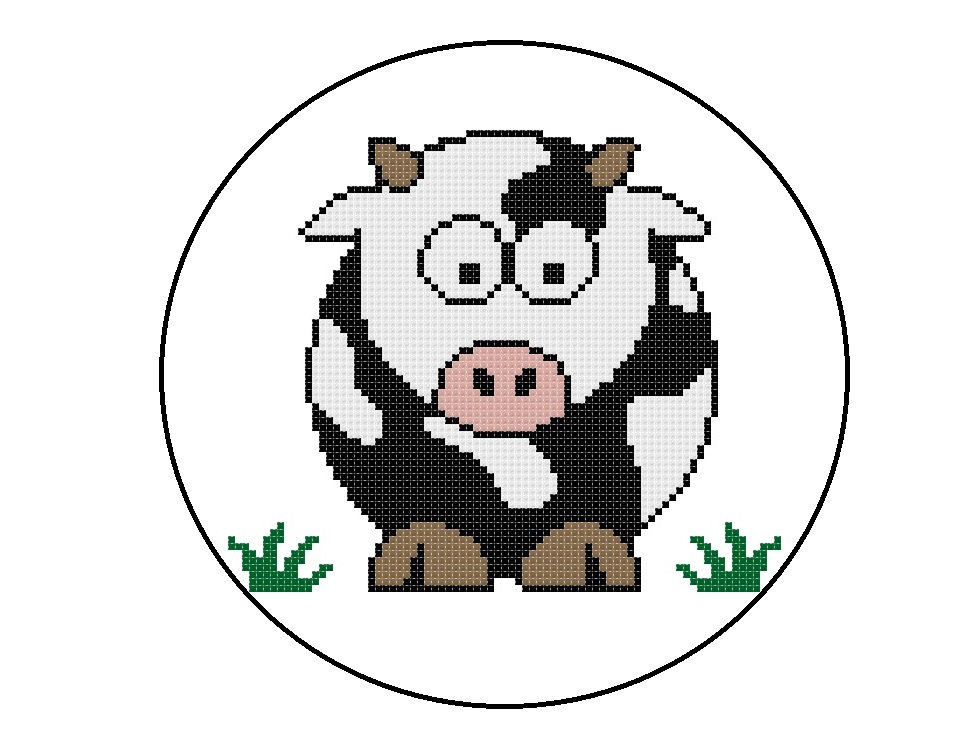 Cow Counted Cross Stitch Pattern Baby Cow by CrossStitchDiva