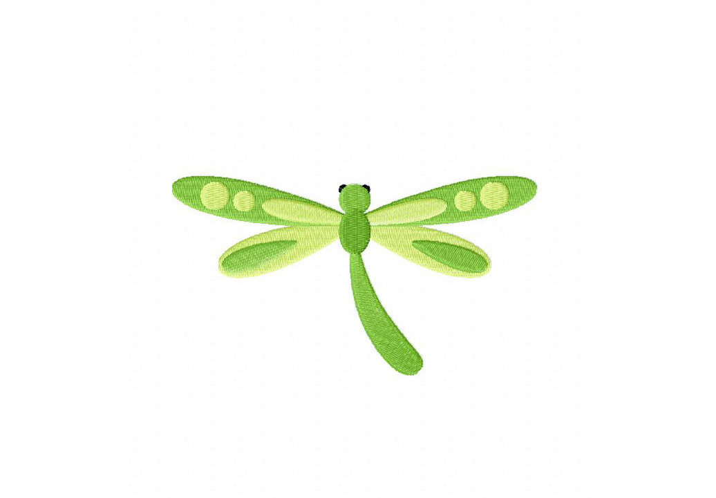 Green Dragonfly Machine Embroidery Design