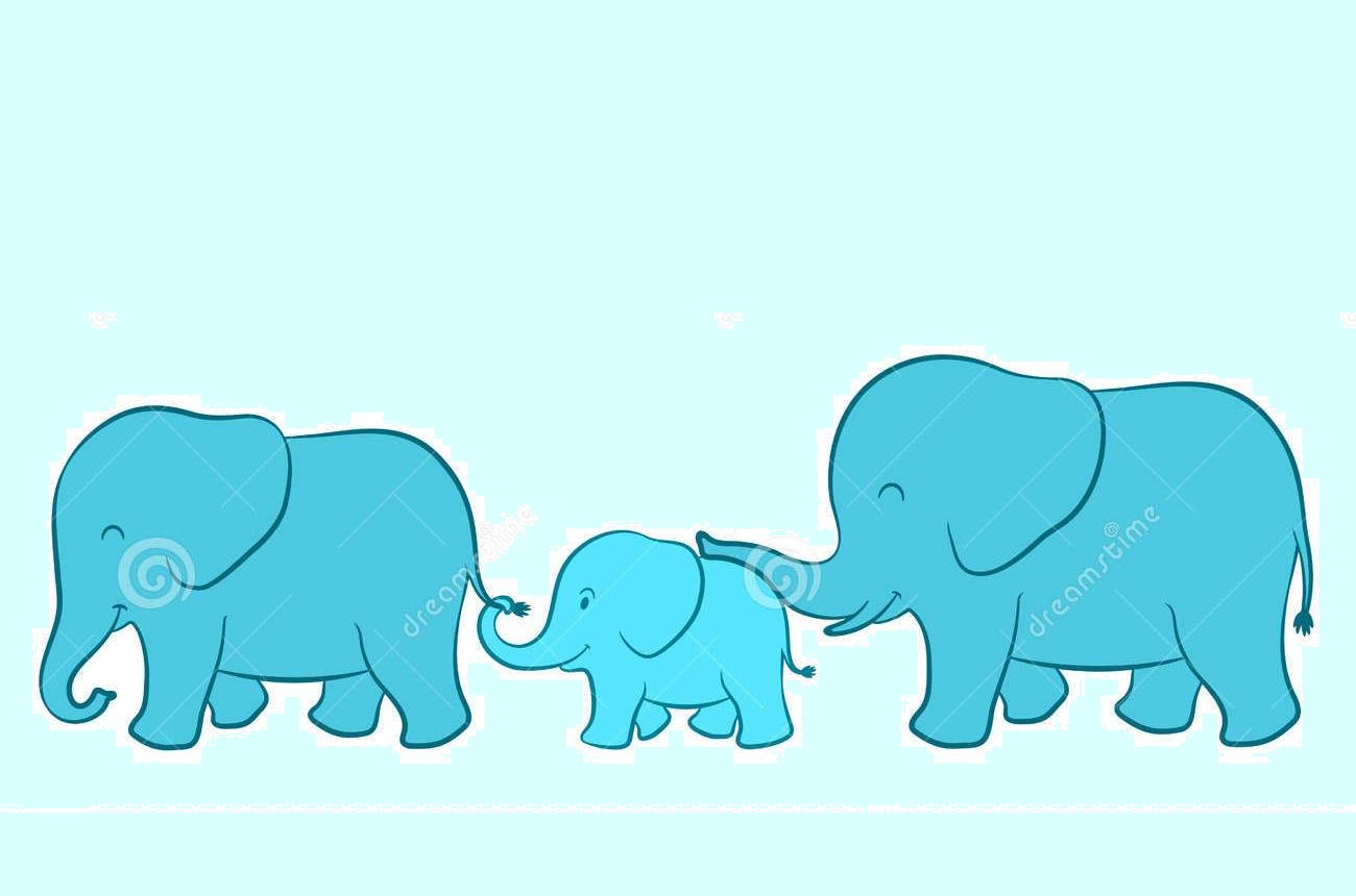 Elephant Family Cartoon image - vector clip art online, royalty ...