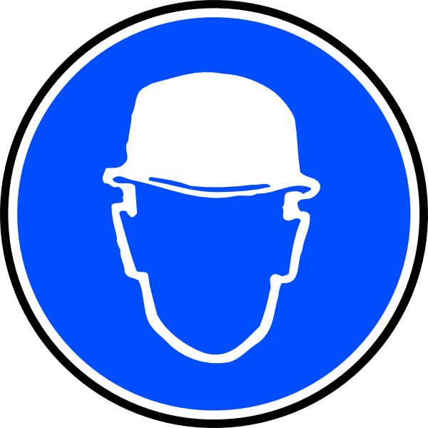 Mantatory Hard Hat Over Head clip art - vector clip art online ...