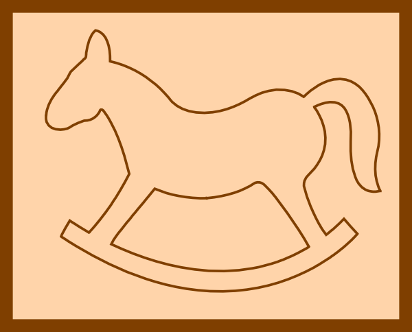 Outline Rocking Horse clip art - vector clip art online, royalty ...