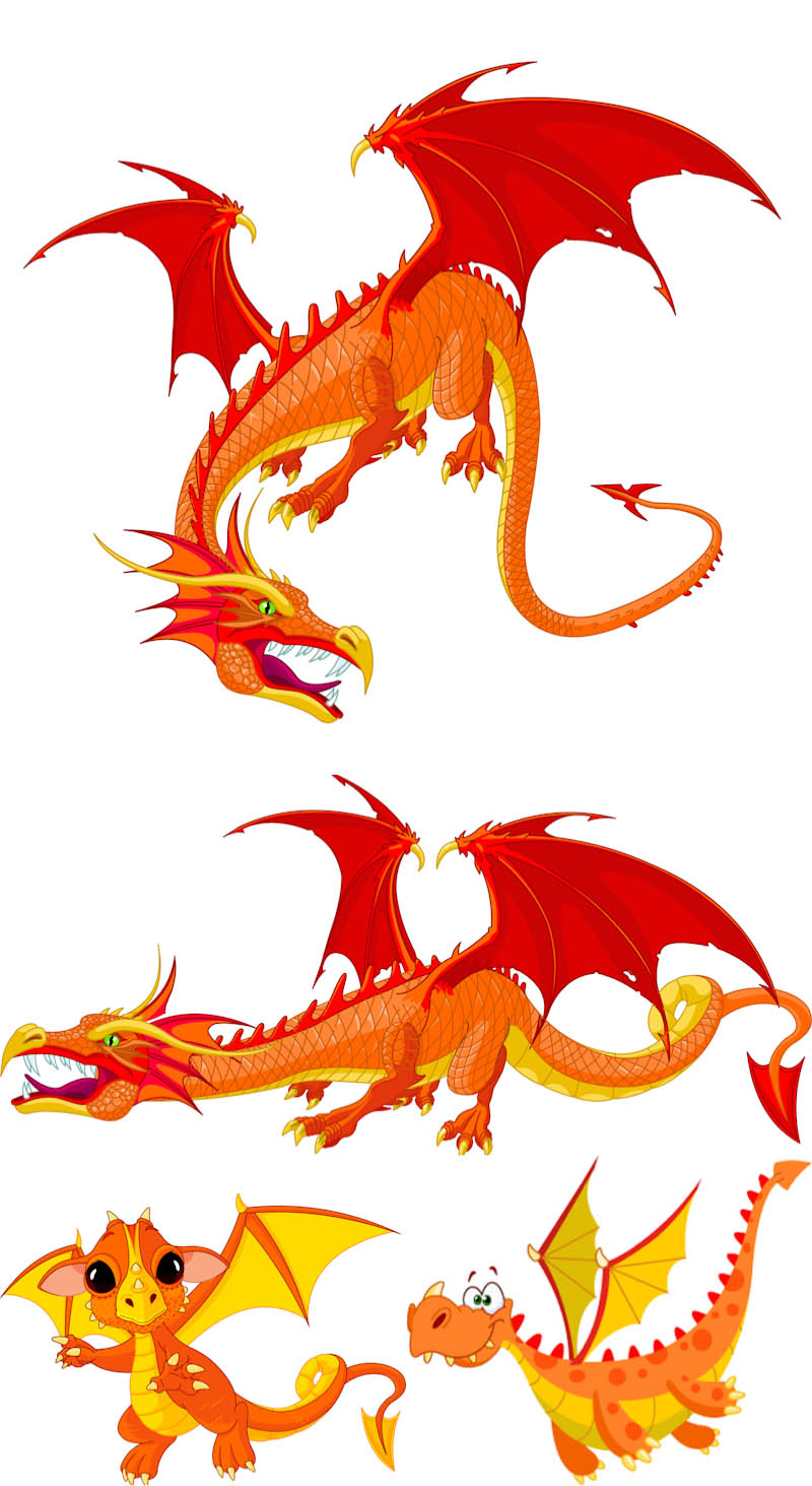 Red dragons vector | Vector Graphics Blog