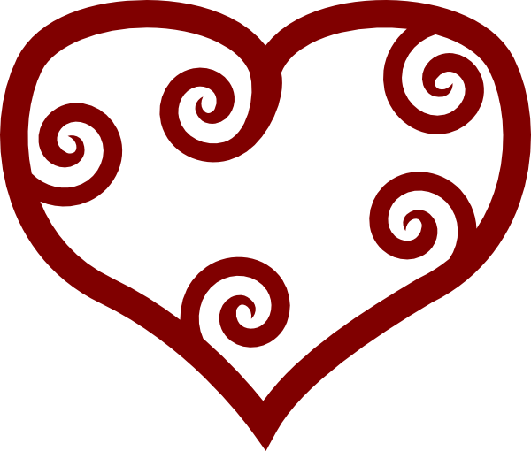 Valentine Red Maori Heart clip art Free Vector / 4Vector