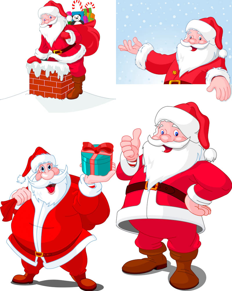 Cartoon Santa Claus illustrations vector | Vector Graphics Blog