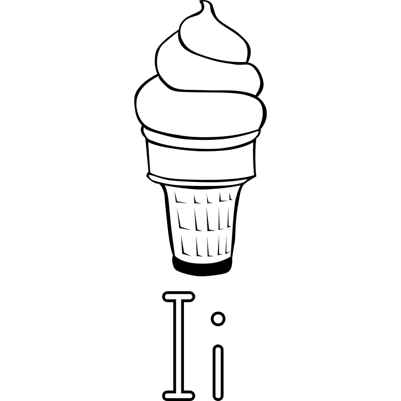 Clipart - Letter I for ice cream