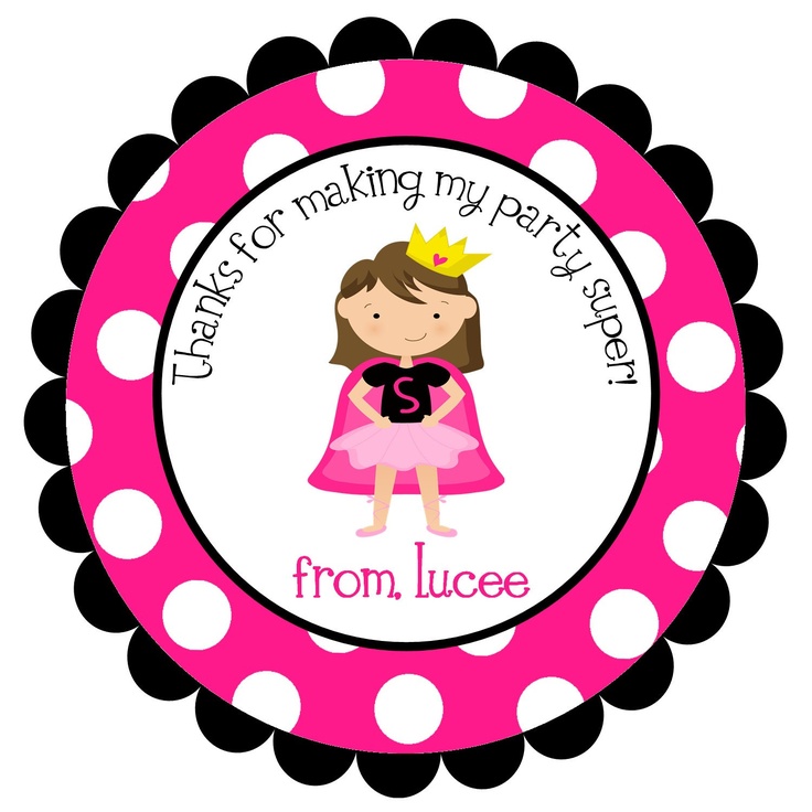Super Girl Superhero Supergirl Round Labels Stickers for party favors…