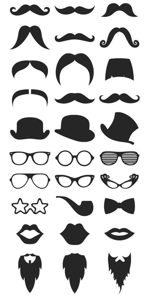 Free-Vector-Hipster-Stock-Mustache-Beard-RayBan-Glasses | FollowPics