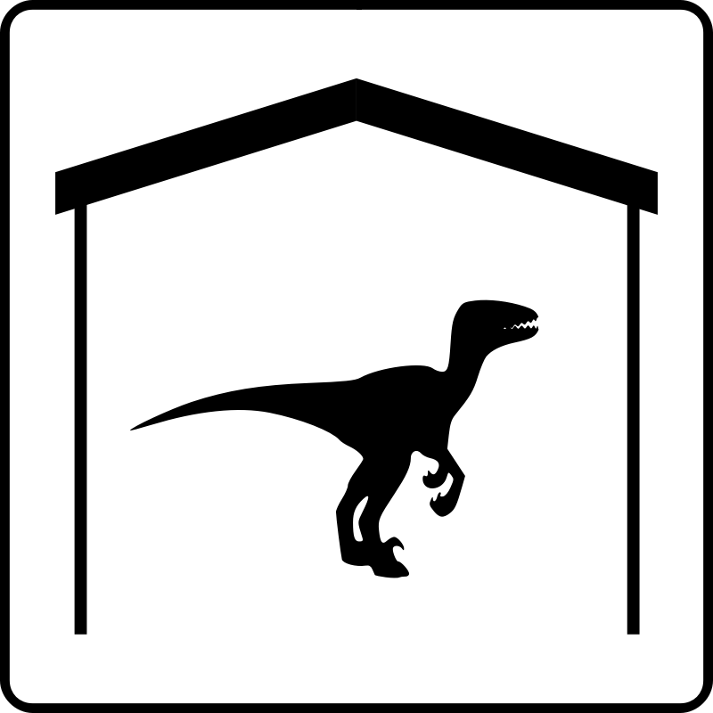 Clipart - Hotel Icon Has Dinosaur In Room