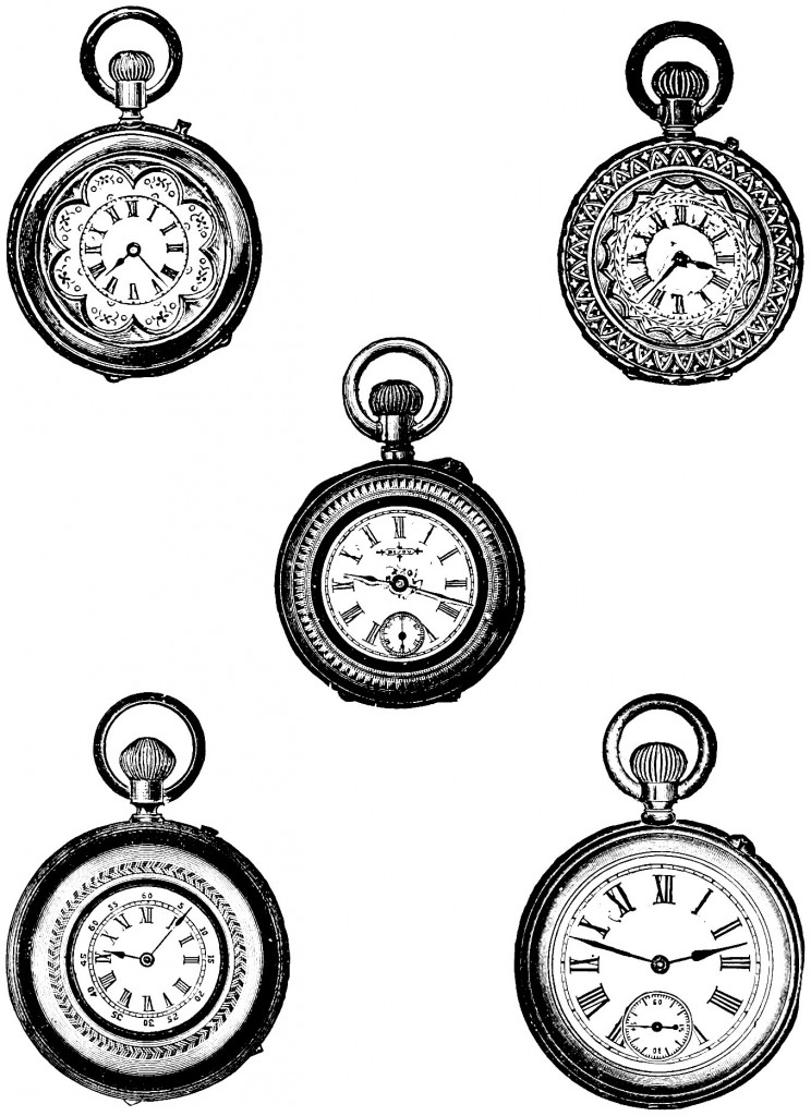 Free Clip Art – Vintage Pocket Watch | Oh So Nifty Vintage Graphics