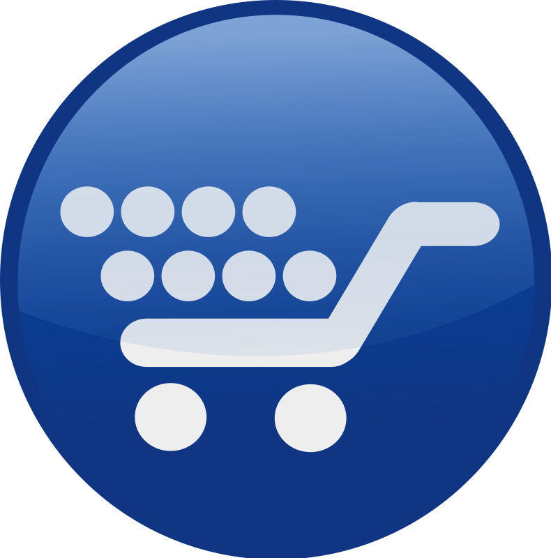 Shopping cart-blue Free Vector / 4Vector