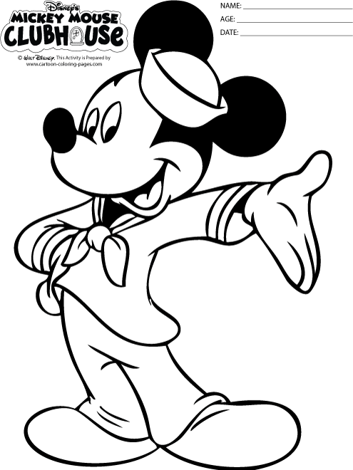 Mickey Mouse Pictures Black And White | Coloring Pages