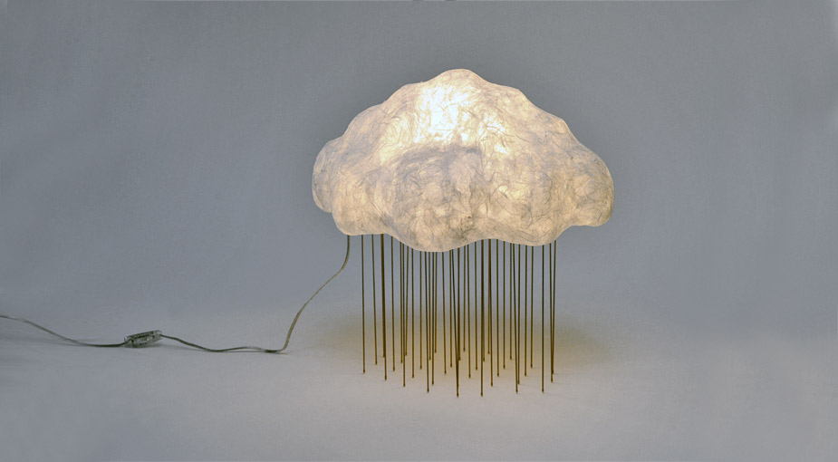 Cloud Silver Rain Table Lamp - Raining Clouds Of Glowing Light