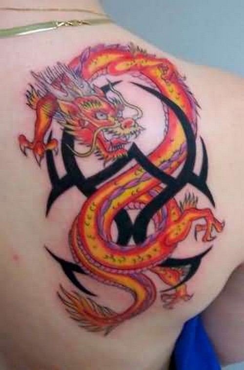 fire-dragon-and-tribal-tattoo- ...
