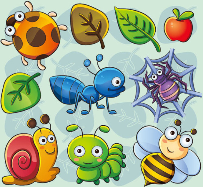 Cute Insects Cartoon | Webbyarts - Download Free Vectors Graphics ...