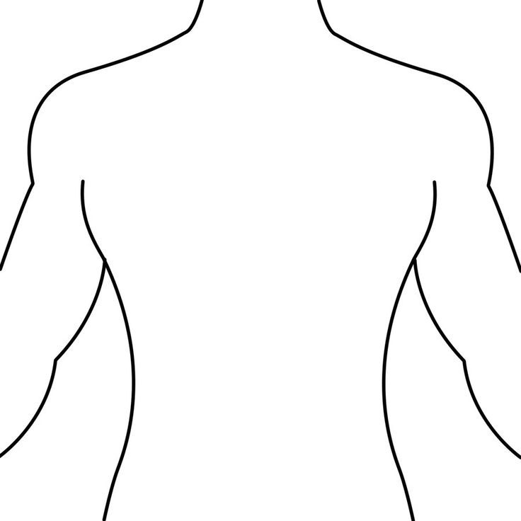 Human Body Outline Front and Back Drawing - Health Token - ClipArt ...