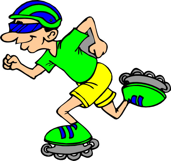 Free Rollerblading Man Clip Art