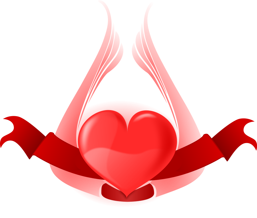 Heart with Wings large 900pixel clipart, Heart with Wings design ...