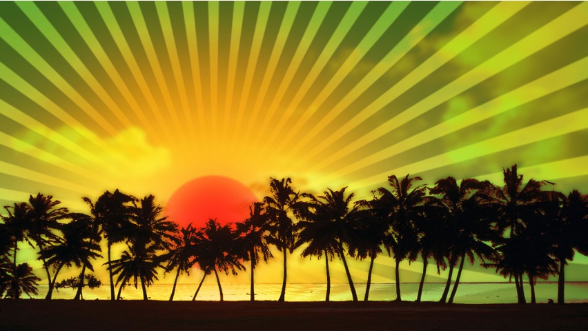 Free Wallpaper: Animated Beach Sunset Wallpaper