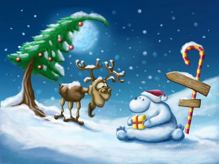 Christmas cartoon painting - Art Paintings