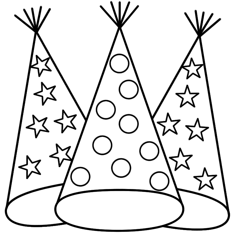 Party Hats - Coloring Page (Chinese New Year)