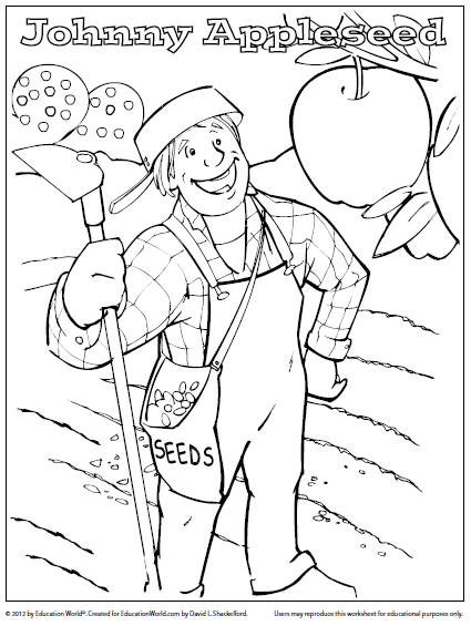 Education World: Coloring Sheet: Johnny Appleseed