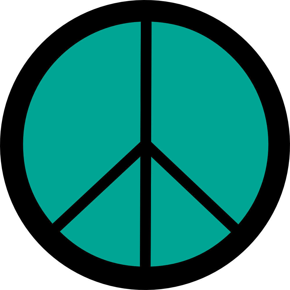 Retro Groovy Peace Symbol Sign Cnd Logo Persian Green xochi.info ...