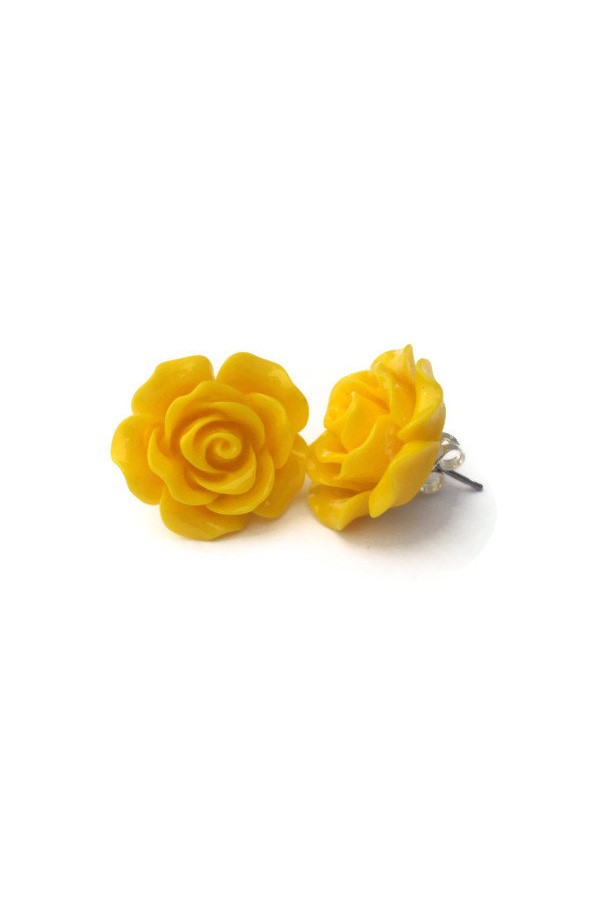 Juicy Lucy Yellow Rose Earrings