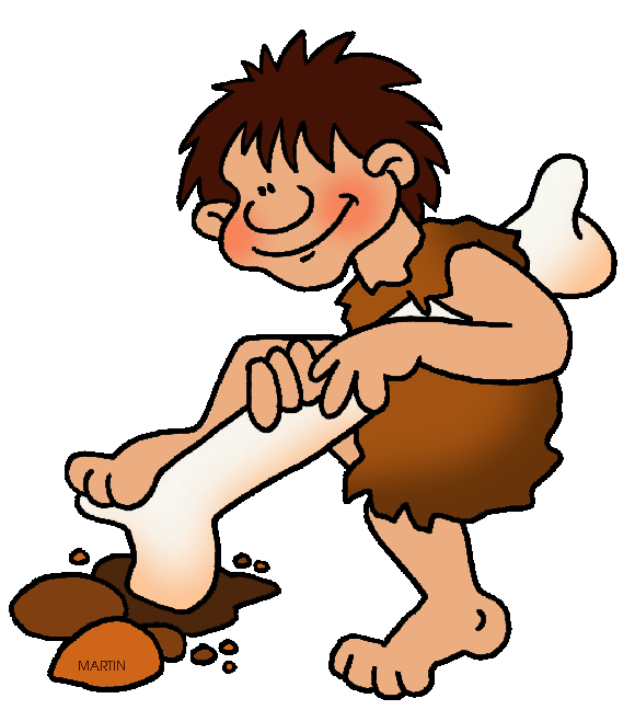 Free Early Humans Clip Art by Phillip Martin, Man with Bone