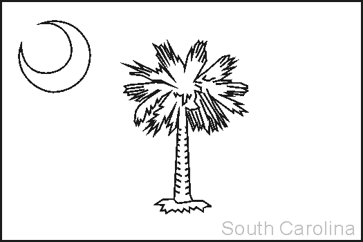 South Carolina State Flag Coloring Pages - USA for Kids