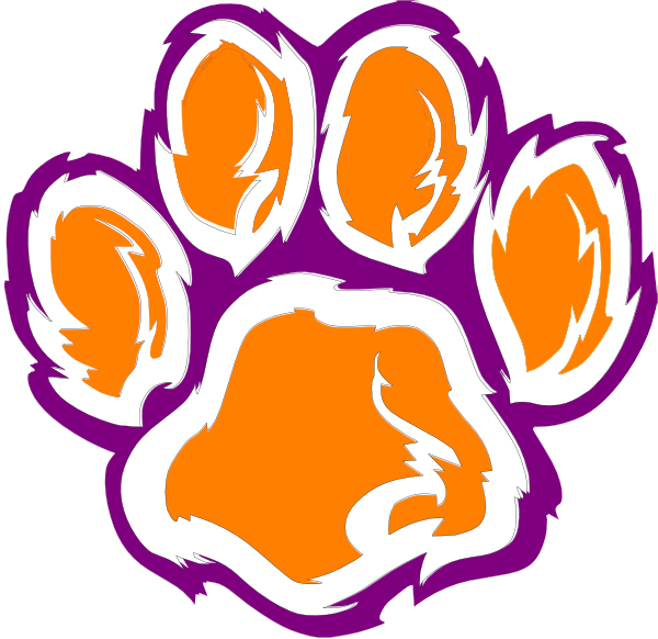 Tiger Paw White Orange Purple clip art - vector clip art online ...