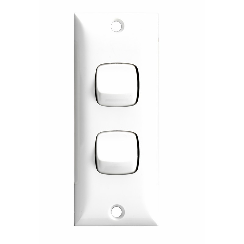HPM 2 Gang Architrave Light Switch - White SKU 00608247 | Bunnings ...