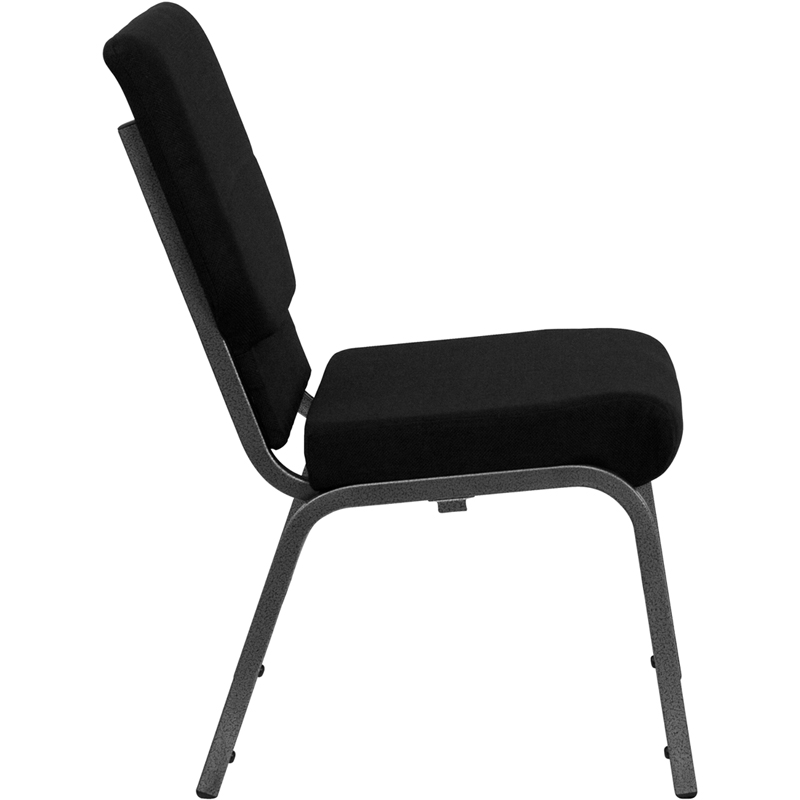 HERCULES Series 18.5''W Black Fabric Stacking Church Chair with ...